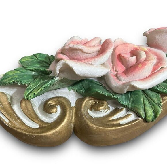 Floral Oval Wall Mirror with Pink Roses - Picture 13 of 14